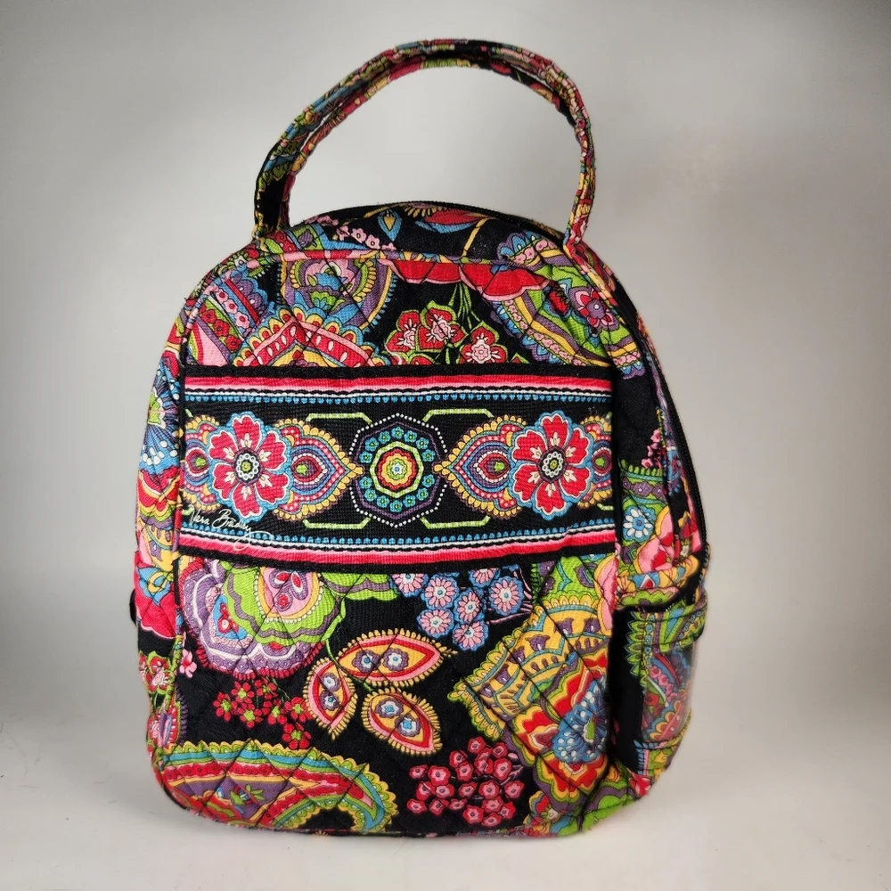 VERA BRADLEY Lunch Bunch Bag Floral Zip Close Pockets Multicolor - Picture 1 of 11